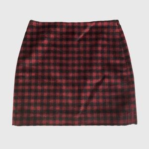Madewell Red & Black Gingham Miniskirt
